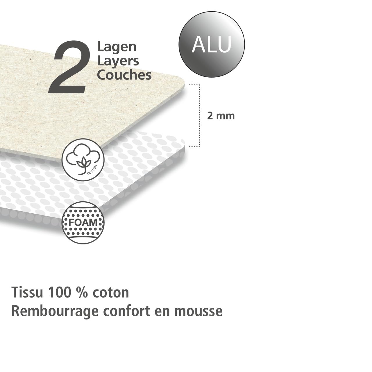 Wenko Alu S copriasse stiro cotone 112x33 cm