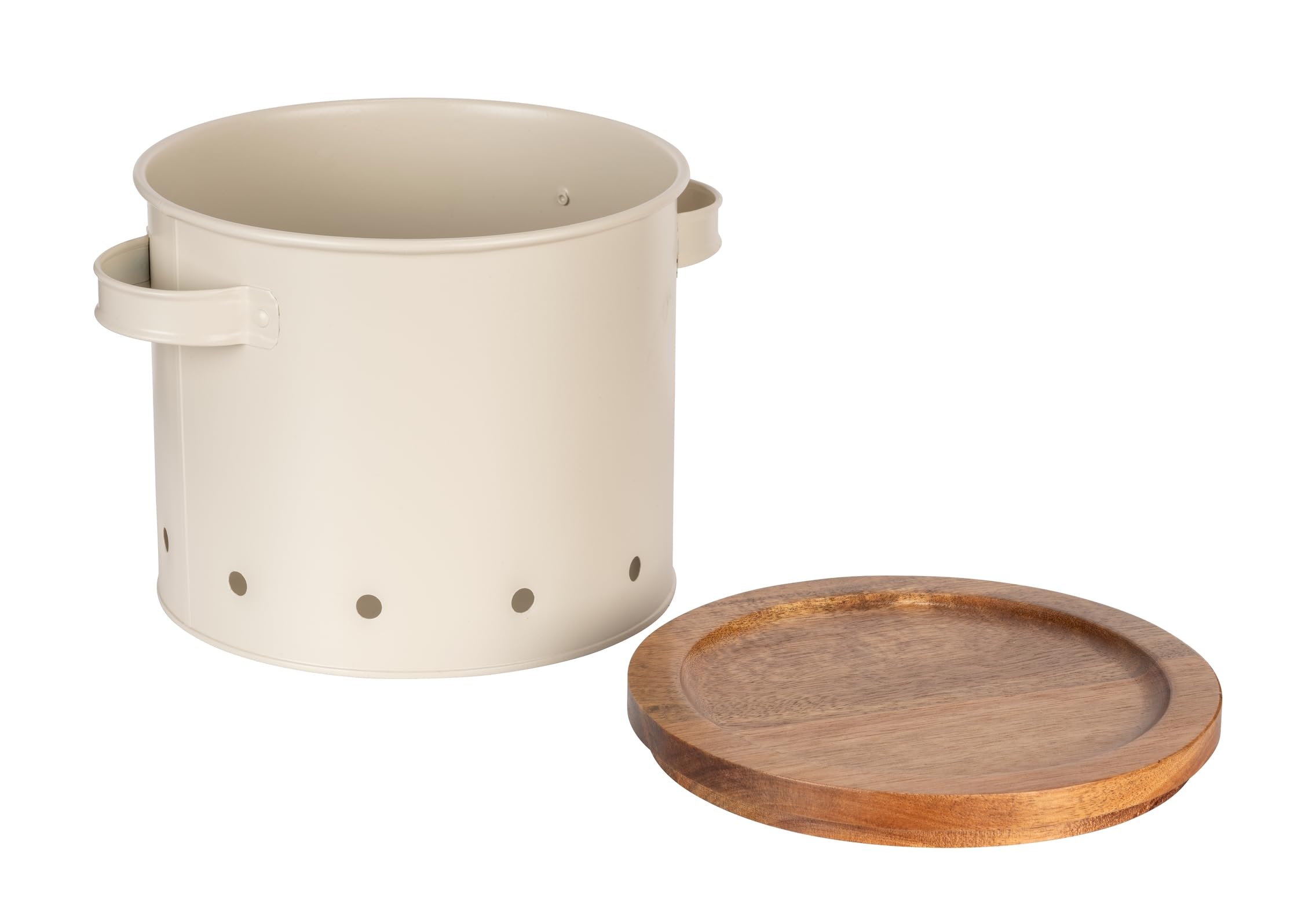 Wenko Aria barattolo metallo beige 3,8 litri traspirante