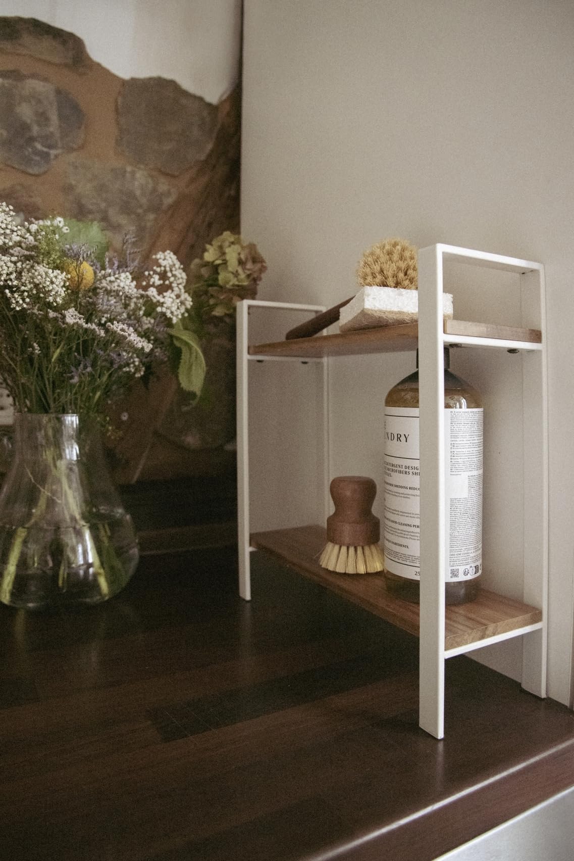 Wenko Louisa Scaffale Cucina 2 Ripiani Bianco Acacia