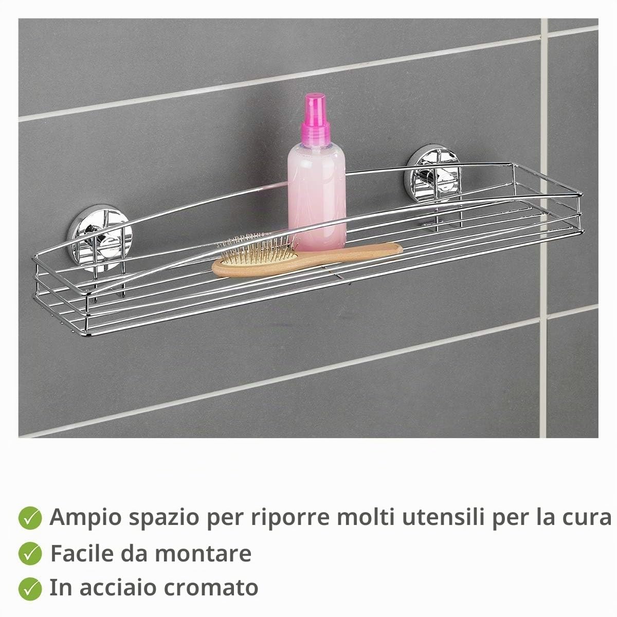 Wenko Milazzo Maxi mensola bagno bianca 52 cm