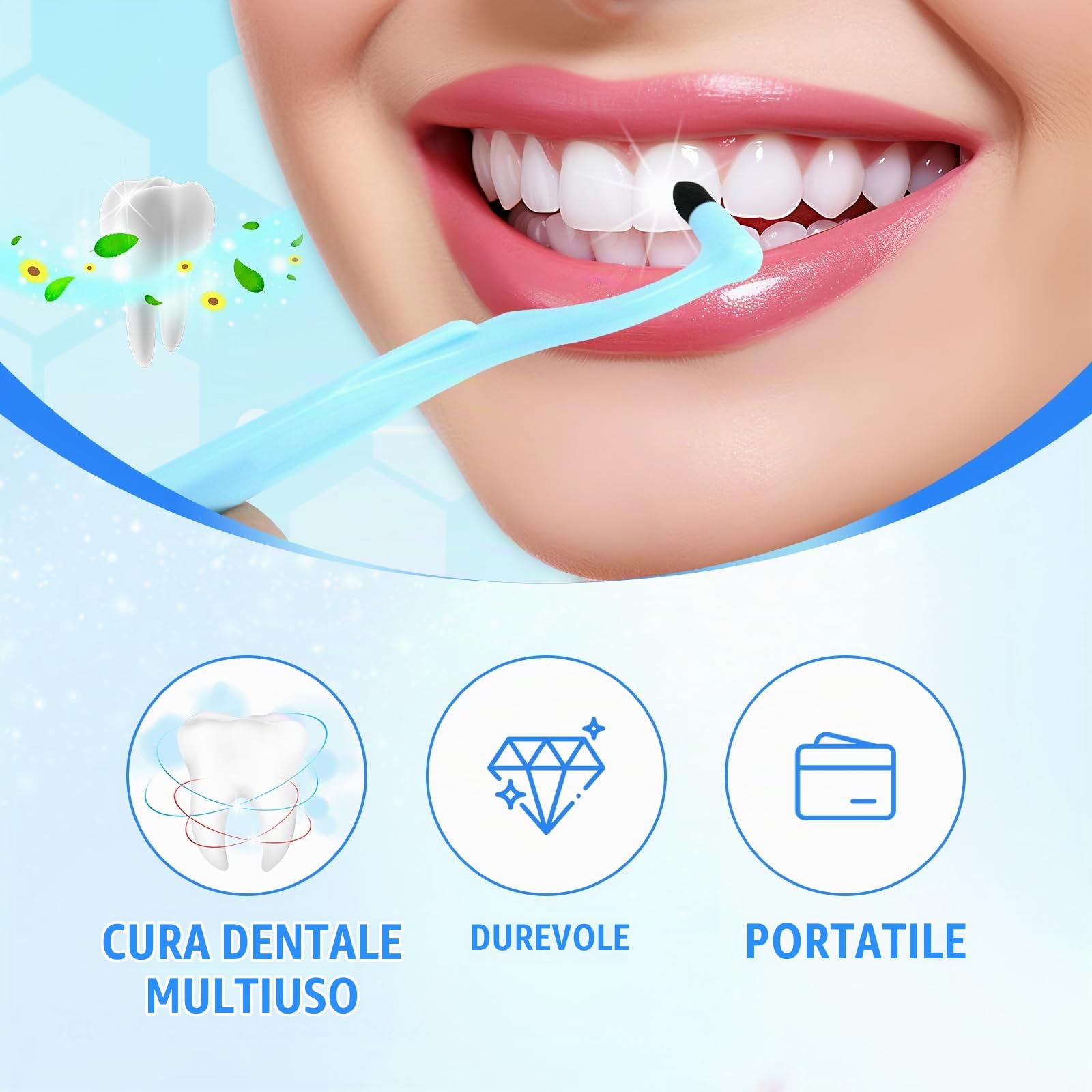 Quelcc Stain Remover Gomma Smacchiante Denti 3 Pezzi