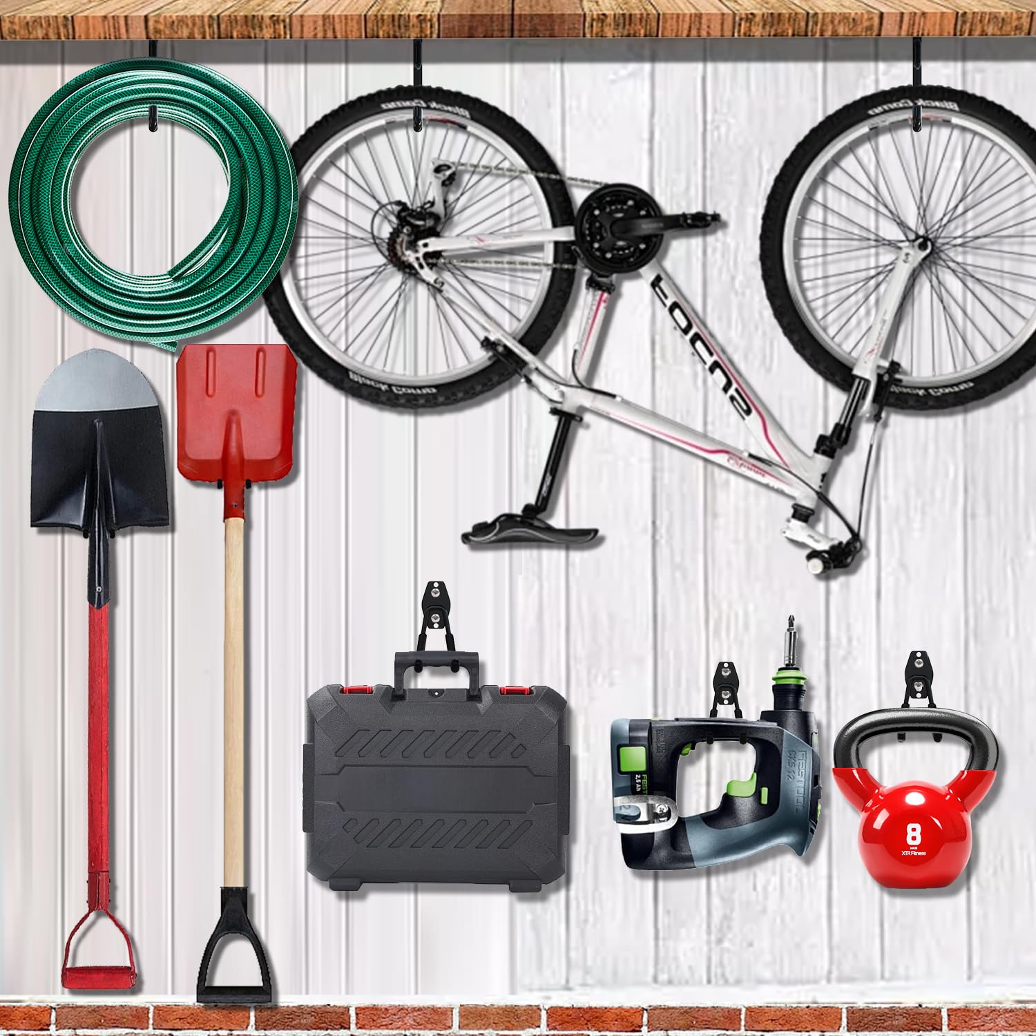 3-H Ganci da Parete Garage 6 Pezzi 50 kg