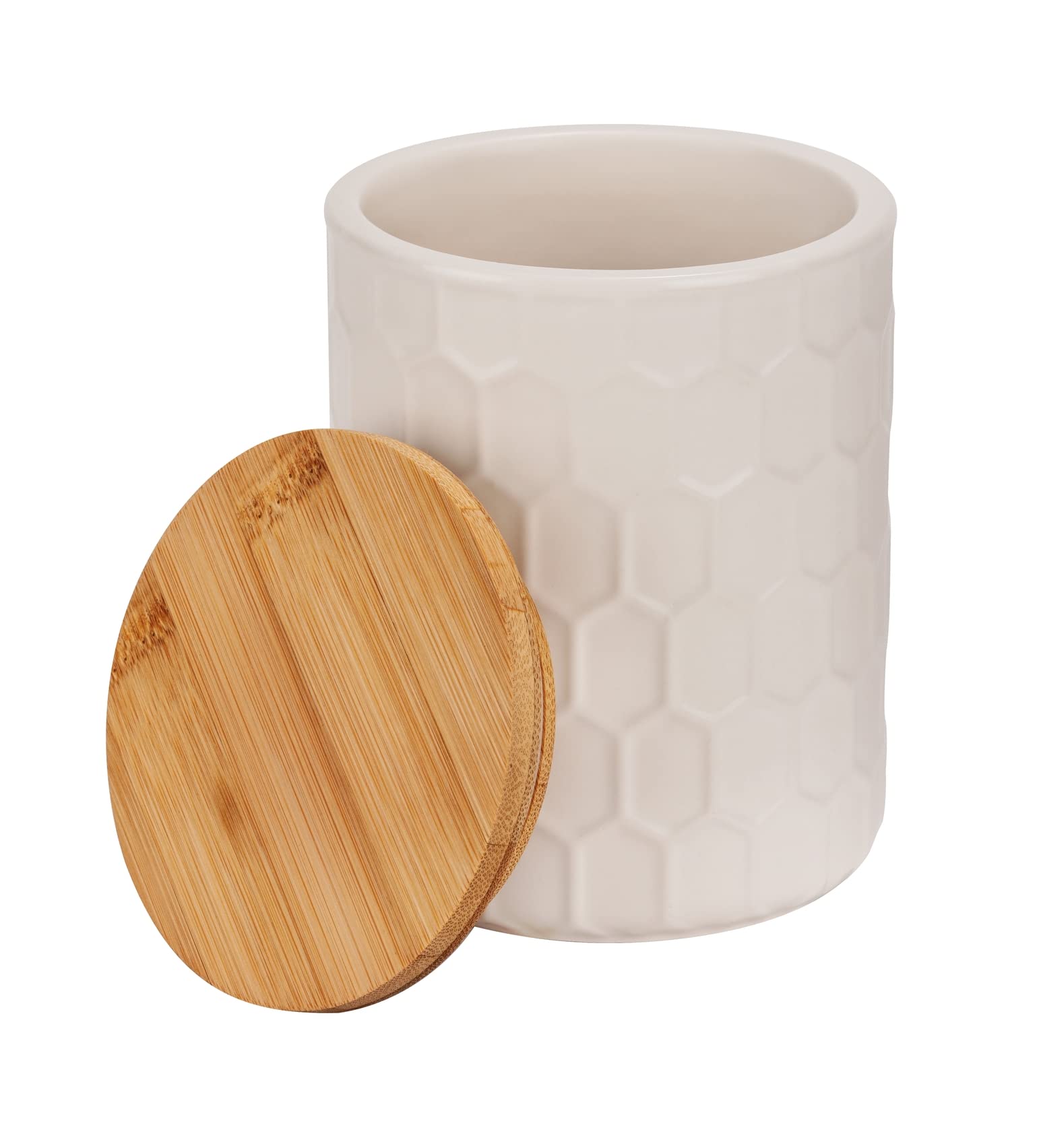 Wenko Maya Barattolo Ceramica 0,4 L Bianco Bambù