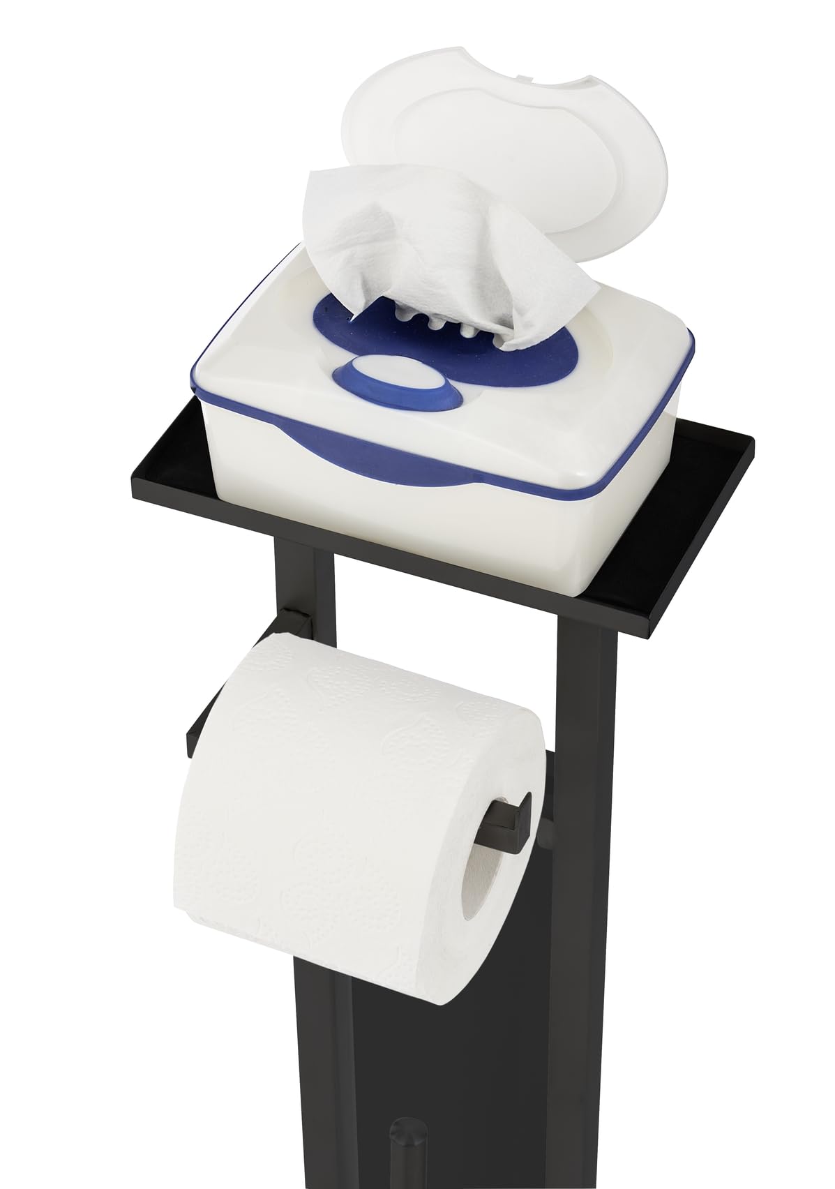 Wenko Debar piantana WC 4 in 1 nera con ripiano