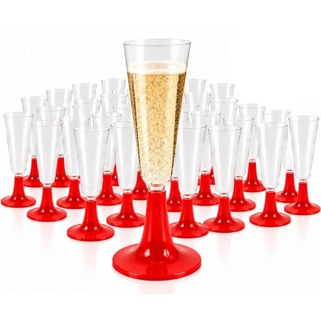 Cecaro Group Set 48 Flute Plastica 130 cc base rossa riutilizzabili