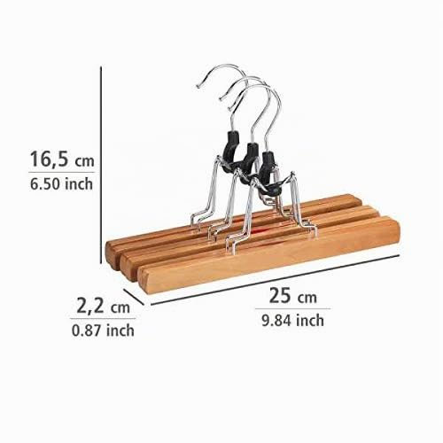 Wenko Premium gruccia pinza legno set 3 pezzi 25 cm marrone