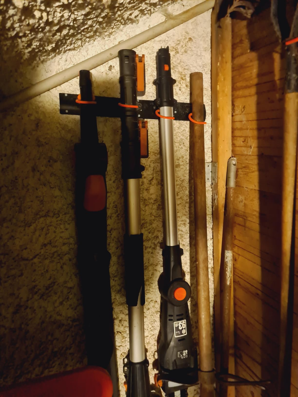 3-H porta attrezzi parete 4 pezzi 168 cm acciaio 16 ganci