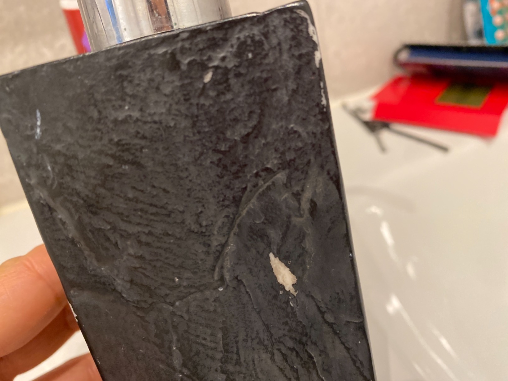 Wenko Slate Rock dispenser sapone 250 ml antracite effetto ardesia