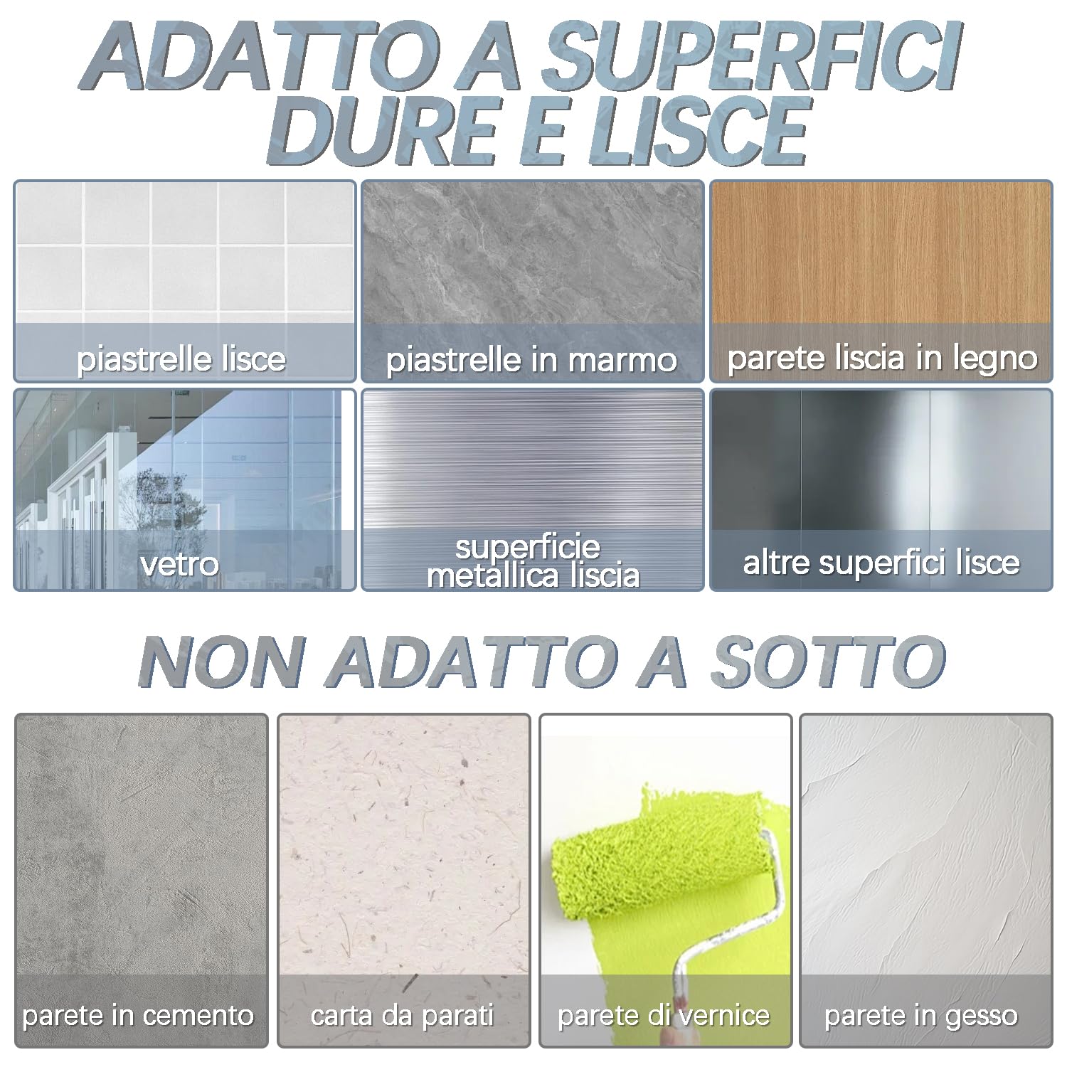 3-H portascope parete adesivo grigio 8 pezzi 5 kg