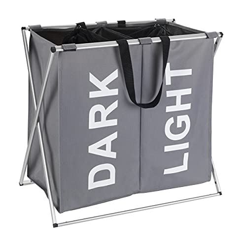 Wenko portabiancheria 2 scomparti grigio 120 L