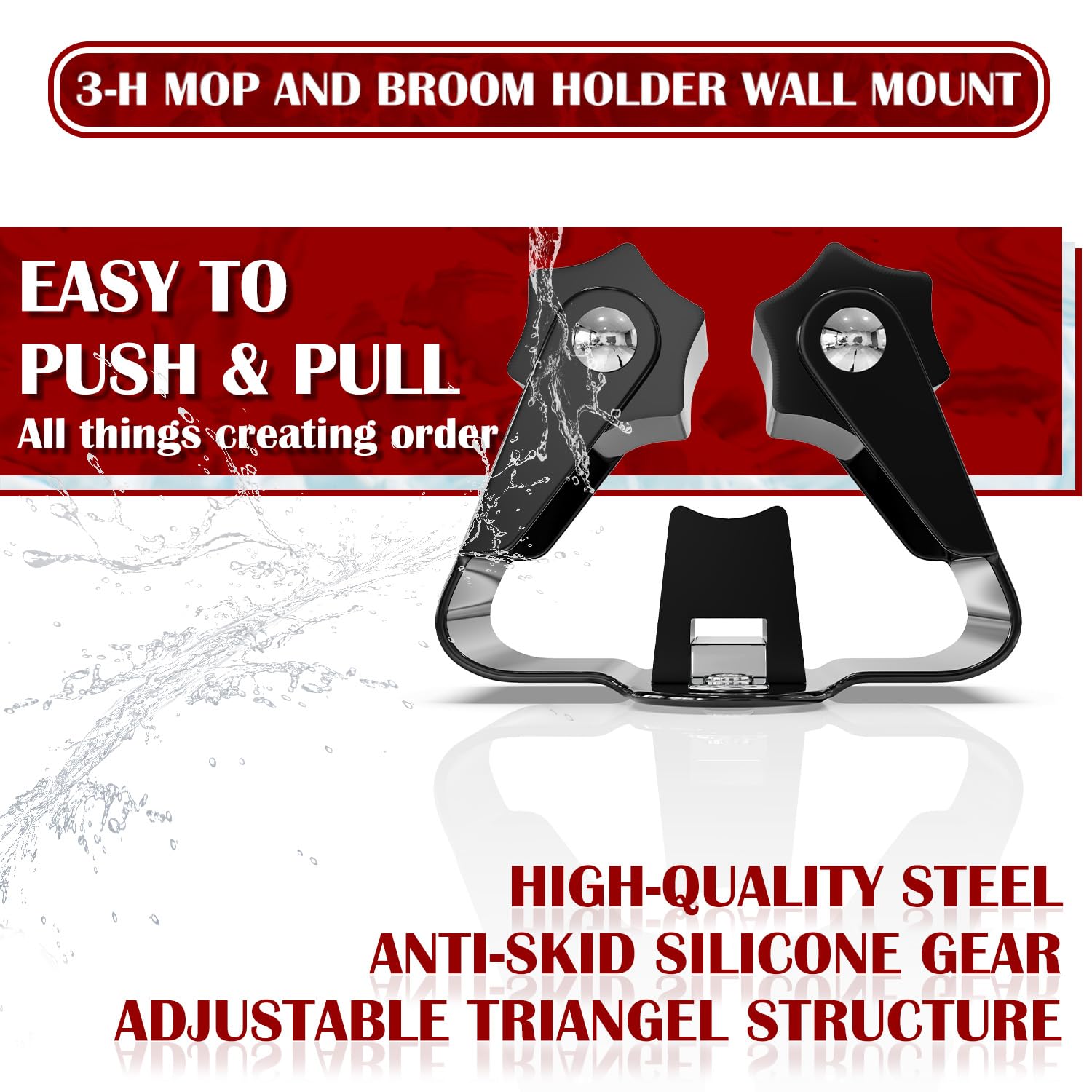 3-H portascope da muro 12 pezzi nero acciaio inox 5 kg