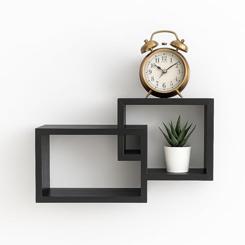 Cecaro Group Mensole da Parete 30x9x22 cm Nere Legno
