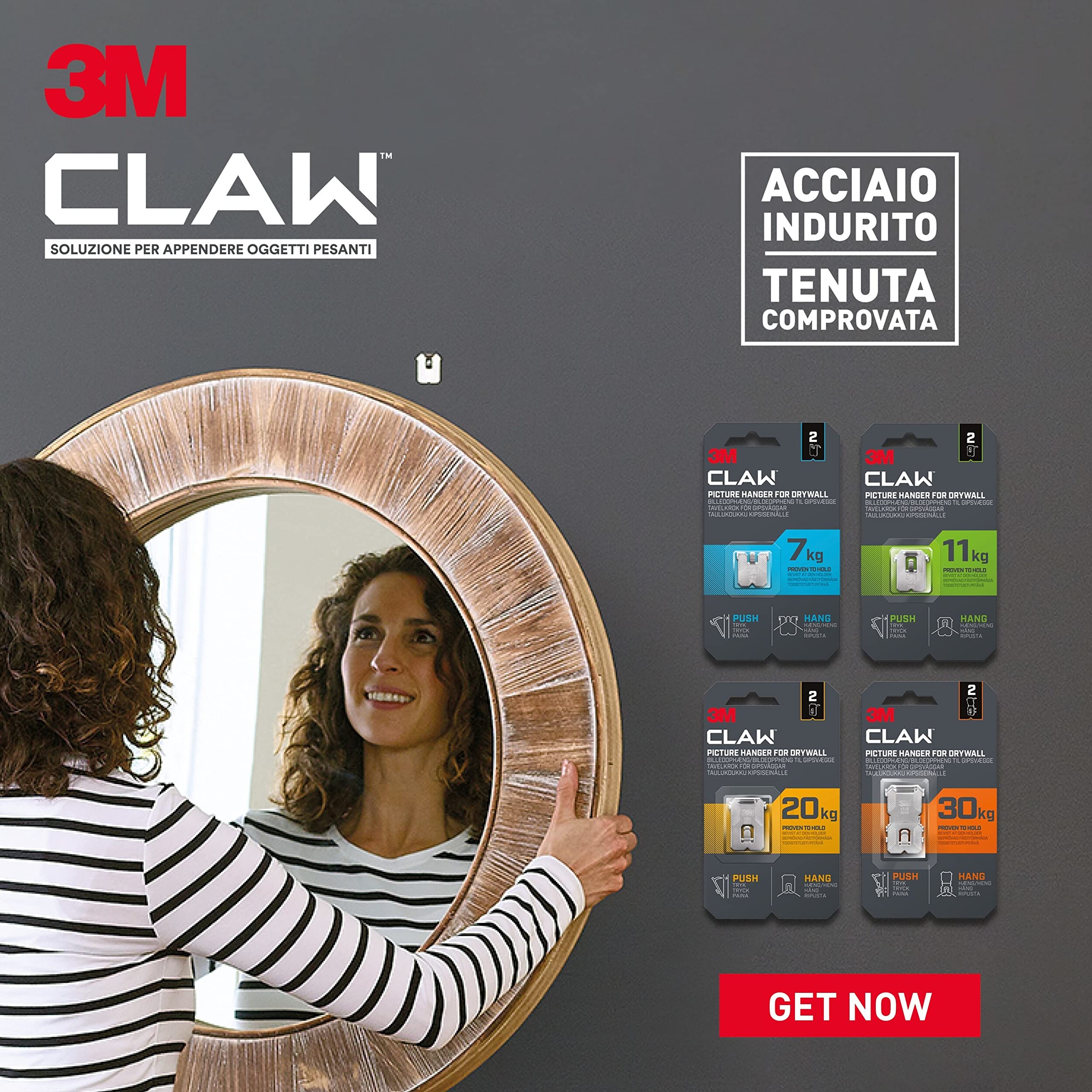 Command Claw Gancio Cartongesso Appendiquadri 7 Kg 2 Pezzi