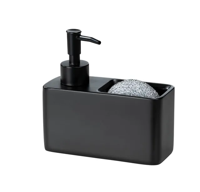 Wenko Resa dispenser detersivo 150 ml nero con spugna