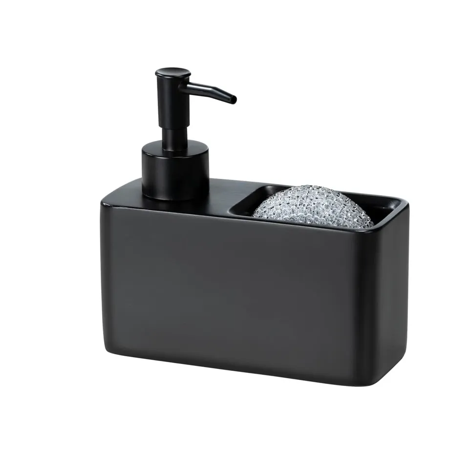 Wenko Resa dispenser detersivo 150 ml nero con spugna