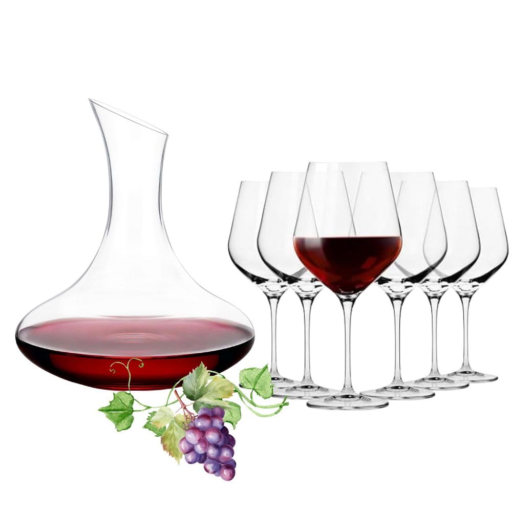 Cecaro Group Set decanter 1,7 L + 6 calici 315 ml vetro 7pz