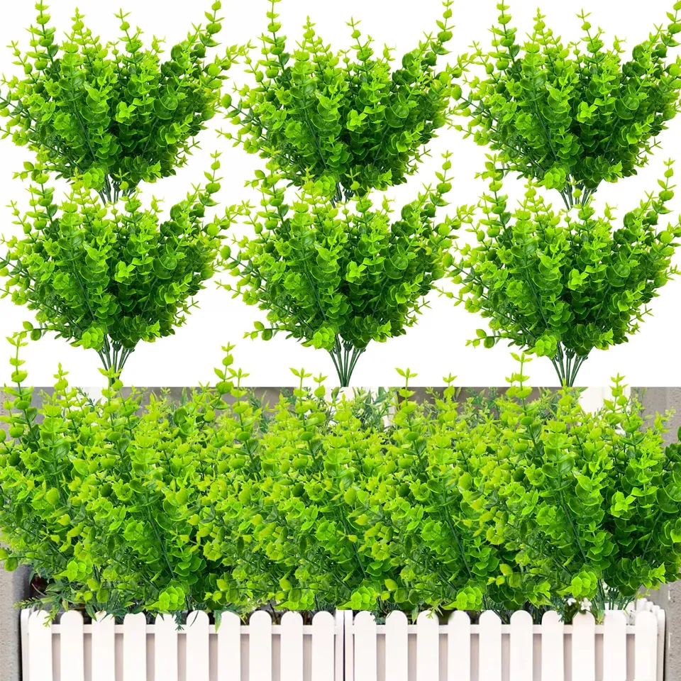 Lxoraziy Eucalipto artificiale 12 pezzi 35 cm resistente UV