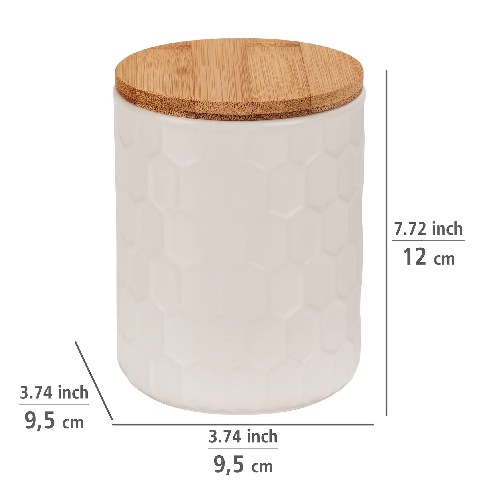 Wenko Maya Barattolo Ceramica 0,4 L Bianco Bambù