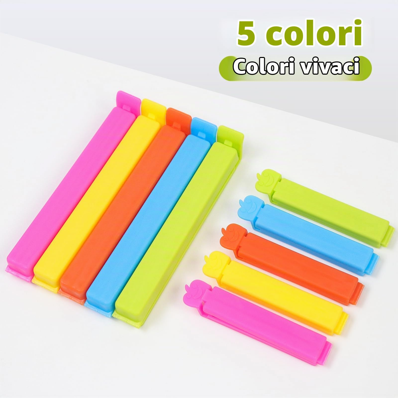 Quelcc clip chiudi sacchetti 40 pezzi 5 colori