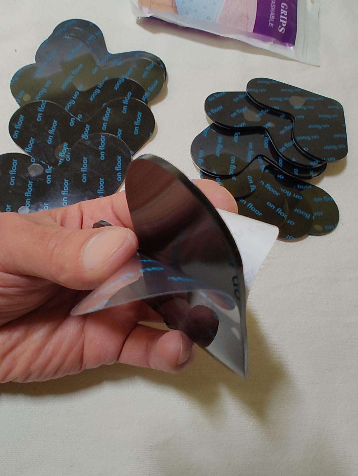 Quelcc gripper tappeto antiscivolo 16 pezzi nero