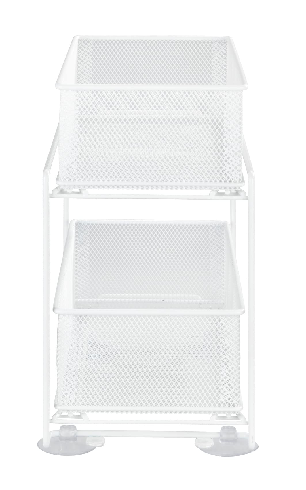 Wenko Gioma scaffale divisorio bianco 2 cestelli metallo