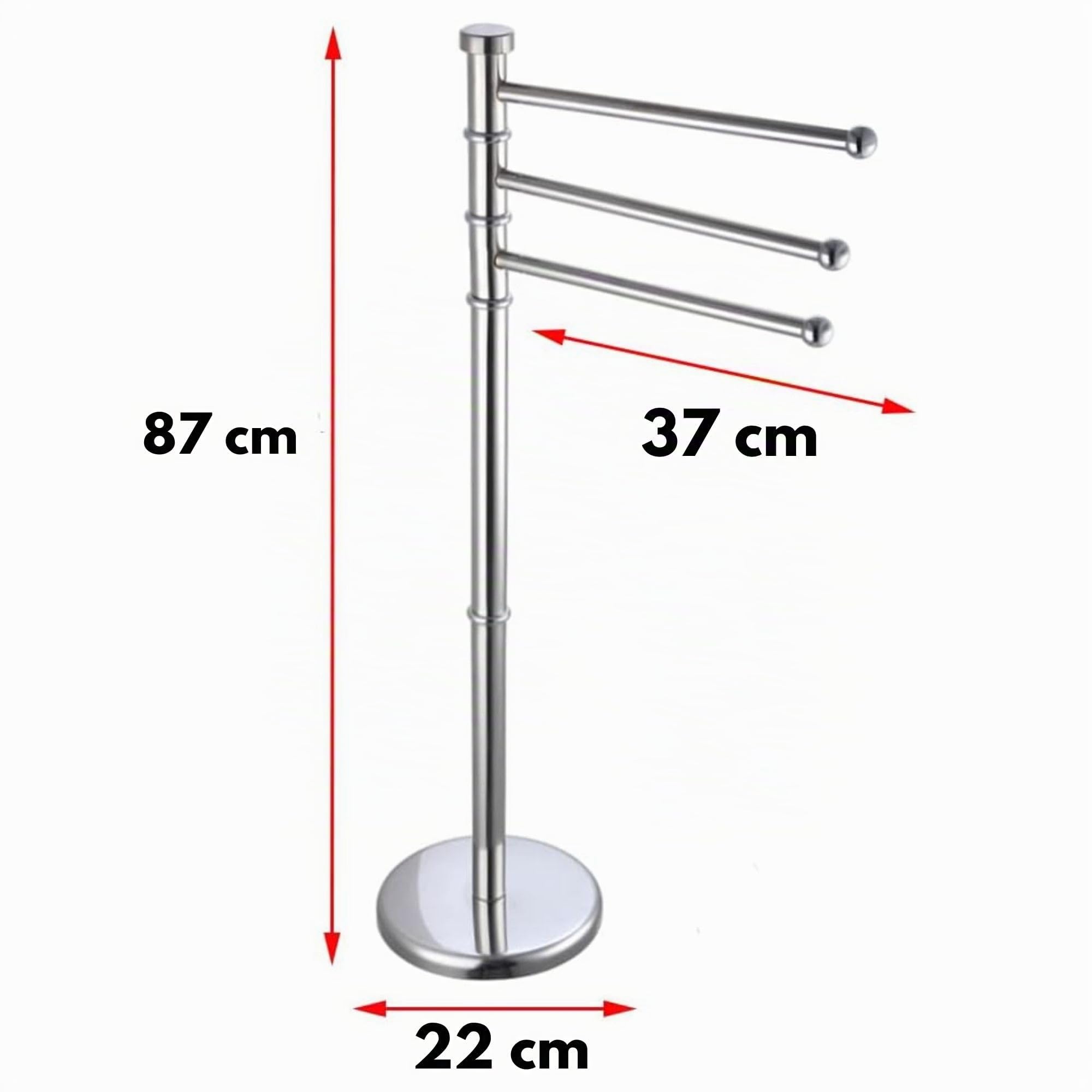 Cecaro Group Piantana Portasciugamani 3 Bracci 87 cm