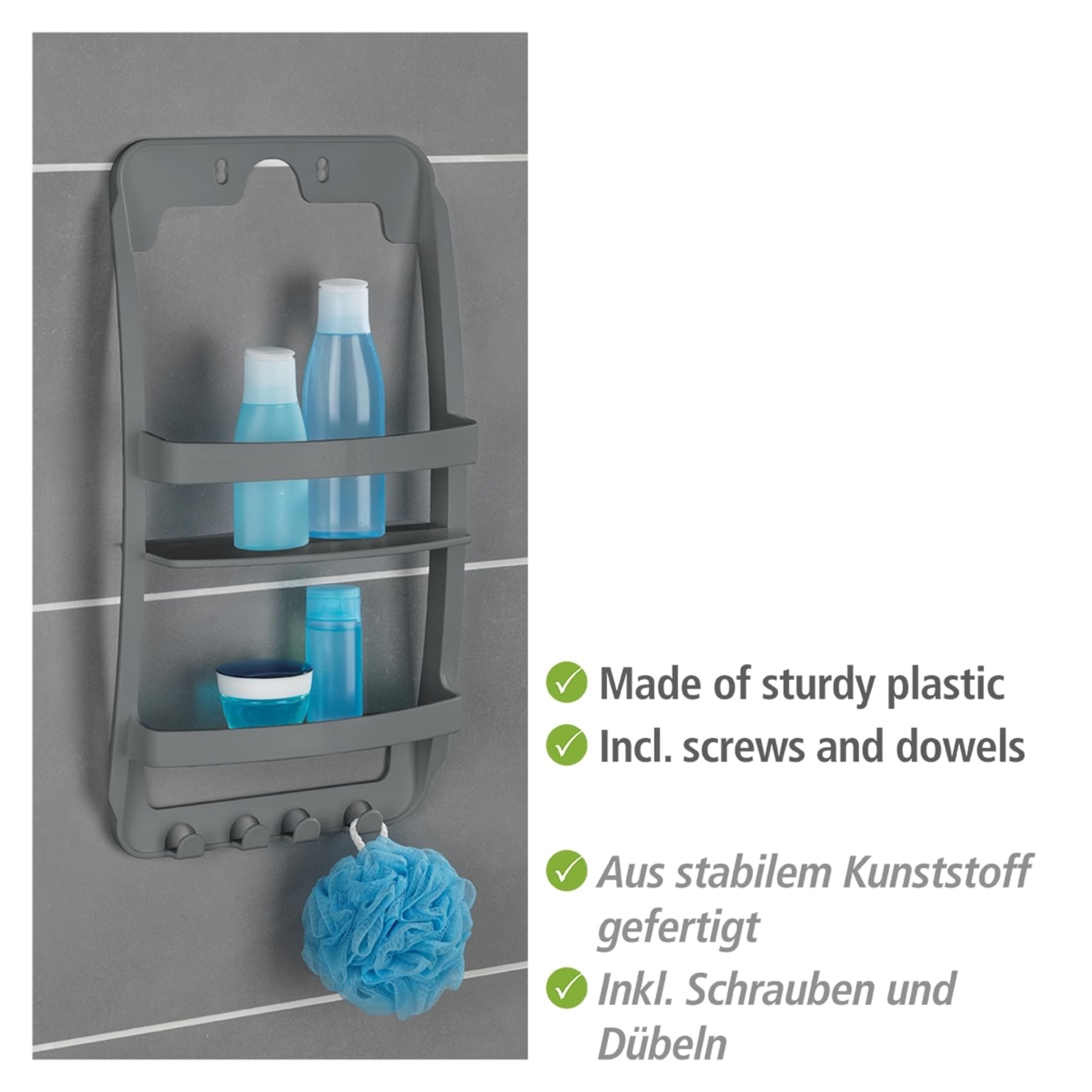 Wenko Universal scaffale bagno 2 piani antracite