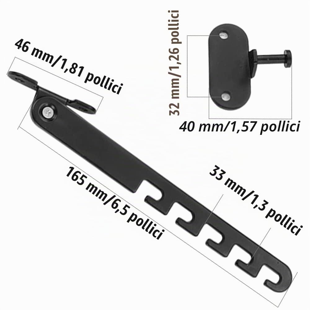 Lxoraziy Ferma Finestra Limitatore Nero 1 Pezzo 165 mm