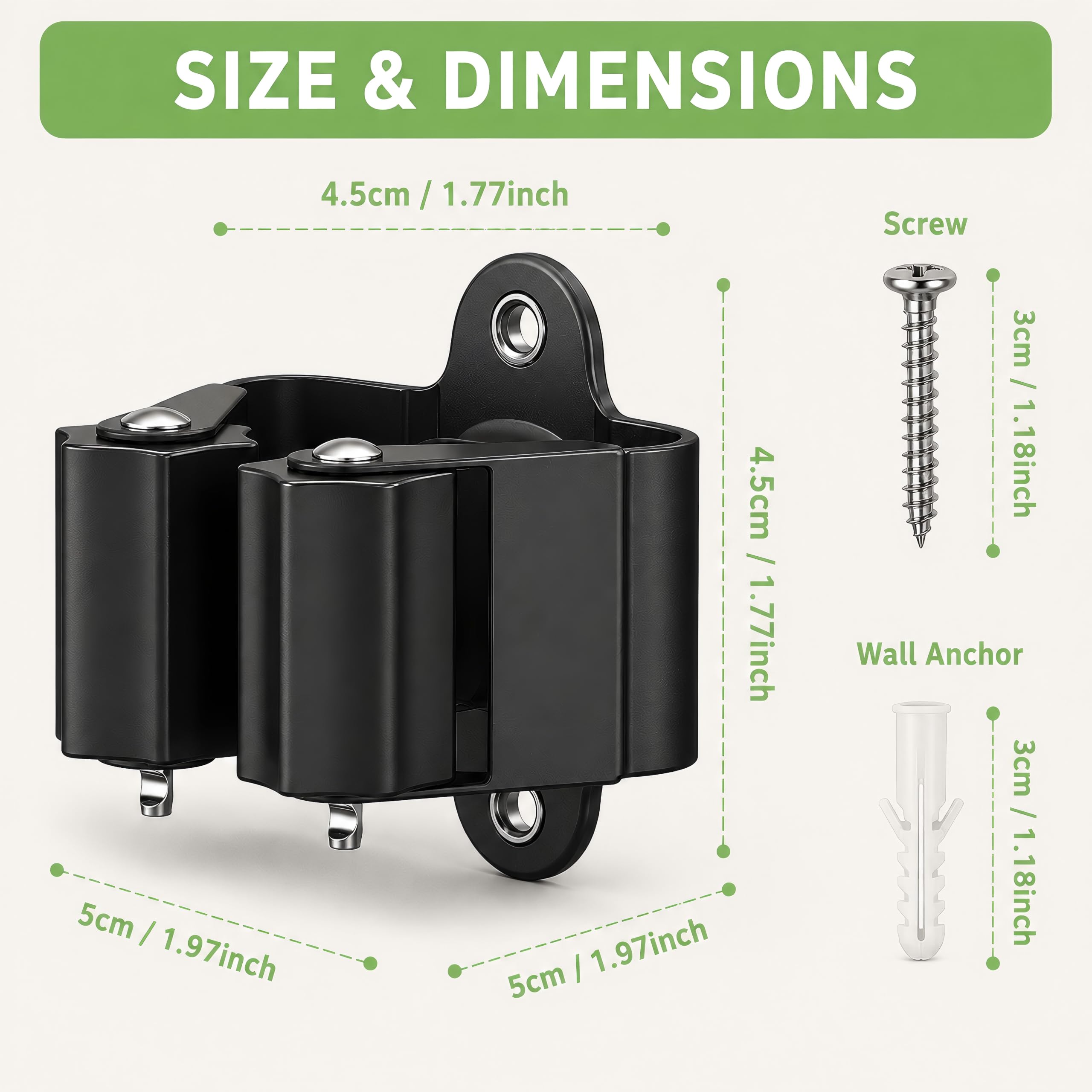 3-H portascope da muro 30 pezzi nero acciaio inox 5 kg